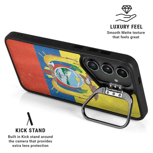 Ecuador Flag Distressed Galaxy S25 Ultra Kickstand Case